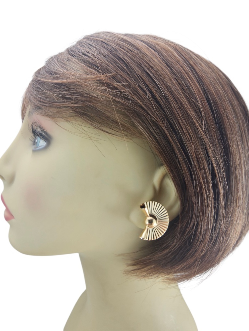 Tiffany & Co. 14K Yellow Gold Fluted Fan Earrings #24644 - Picture 7 of 8